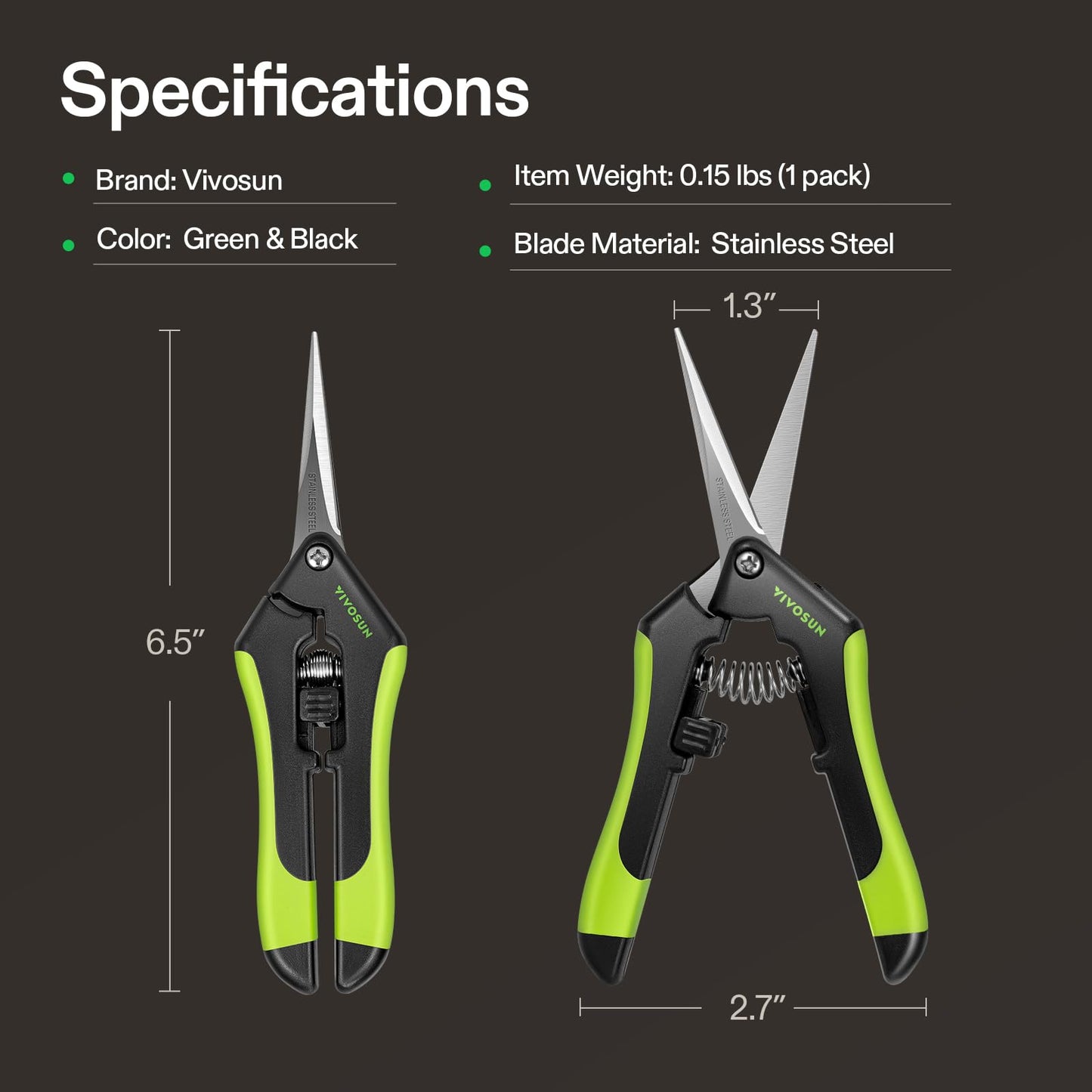 2-Pack Gardening Scissors 6.5 Inch