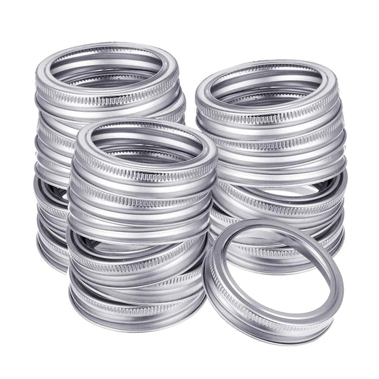 24 Piece Regular Mouth Mason Jar Canning Rings - Silver